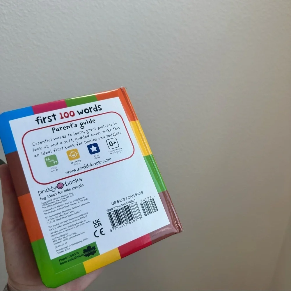 4/$20 First 100 Words Colorful Kids Book